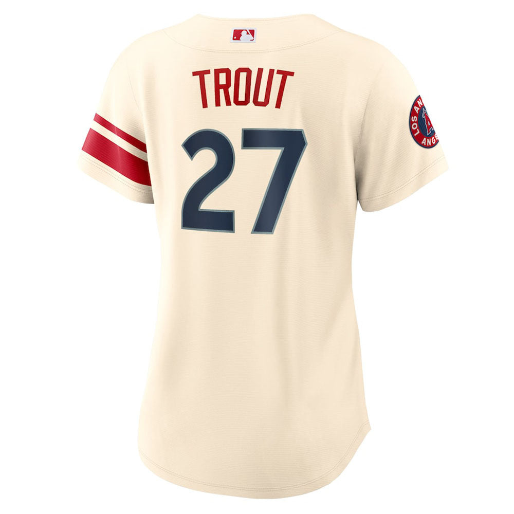 Women's Los Angeles Angels Mike Trout City Connect Replica Jersey - Cream