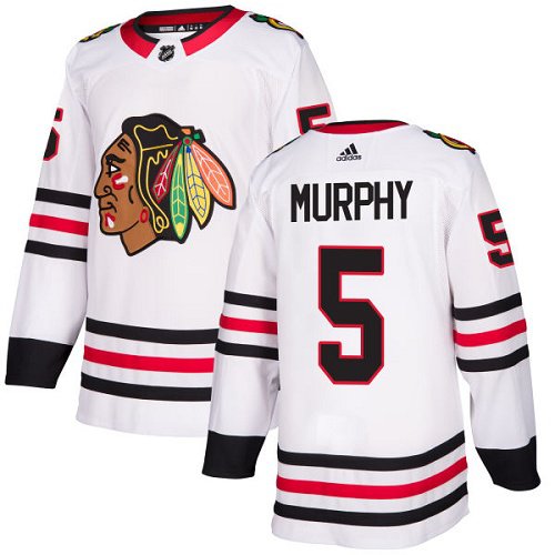 Chicago Blackhawks #5 Connor Murphy Authentic White Away Jersey