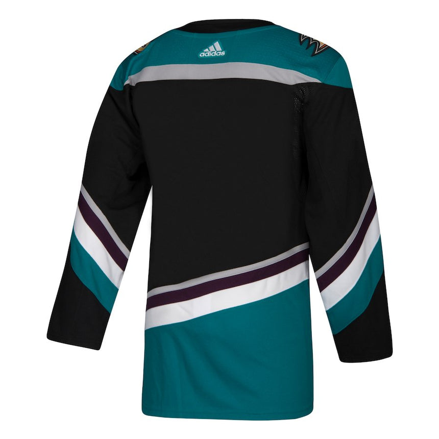 Men's Anaheim Ducks adidas Black/Teal Alternate Authentic Blank Jersey