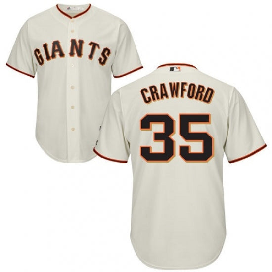 Mens San Francisco Giants Brandon Crawford Cool Base Replica Jersey Cream