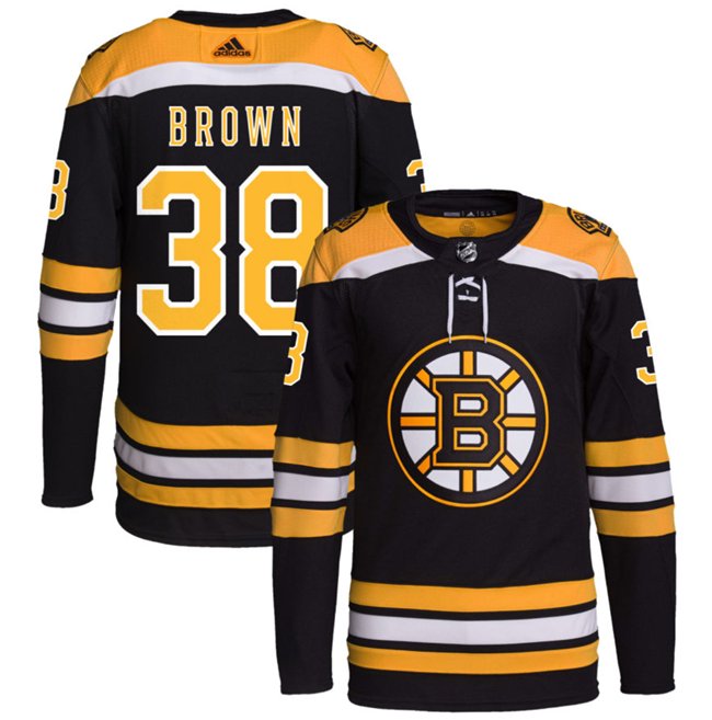 Boston Bruins #38 Patrick Brown Black Stitched Hockey Jersey