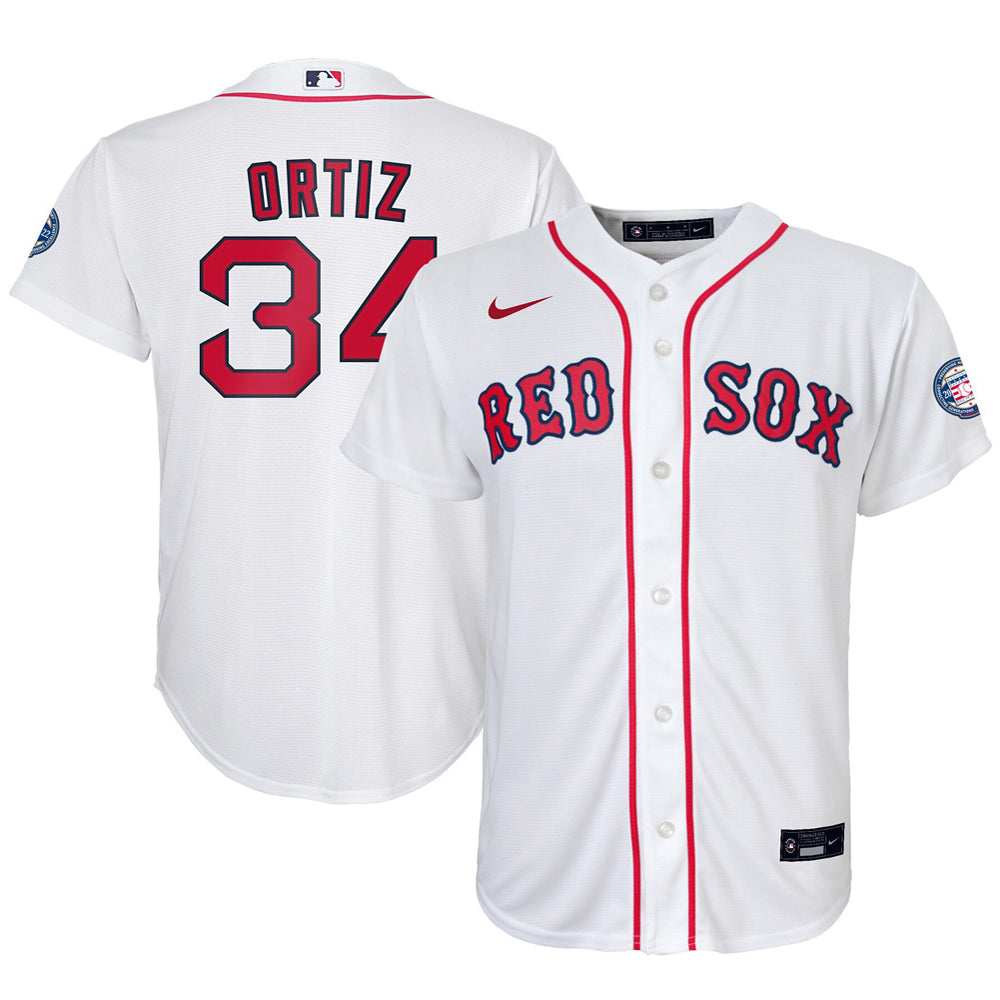 Youth Boston Red Sox David Ortiz Hall of Fame Player Jersey - White