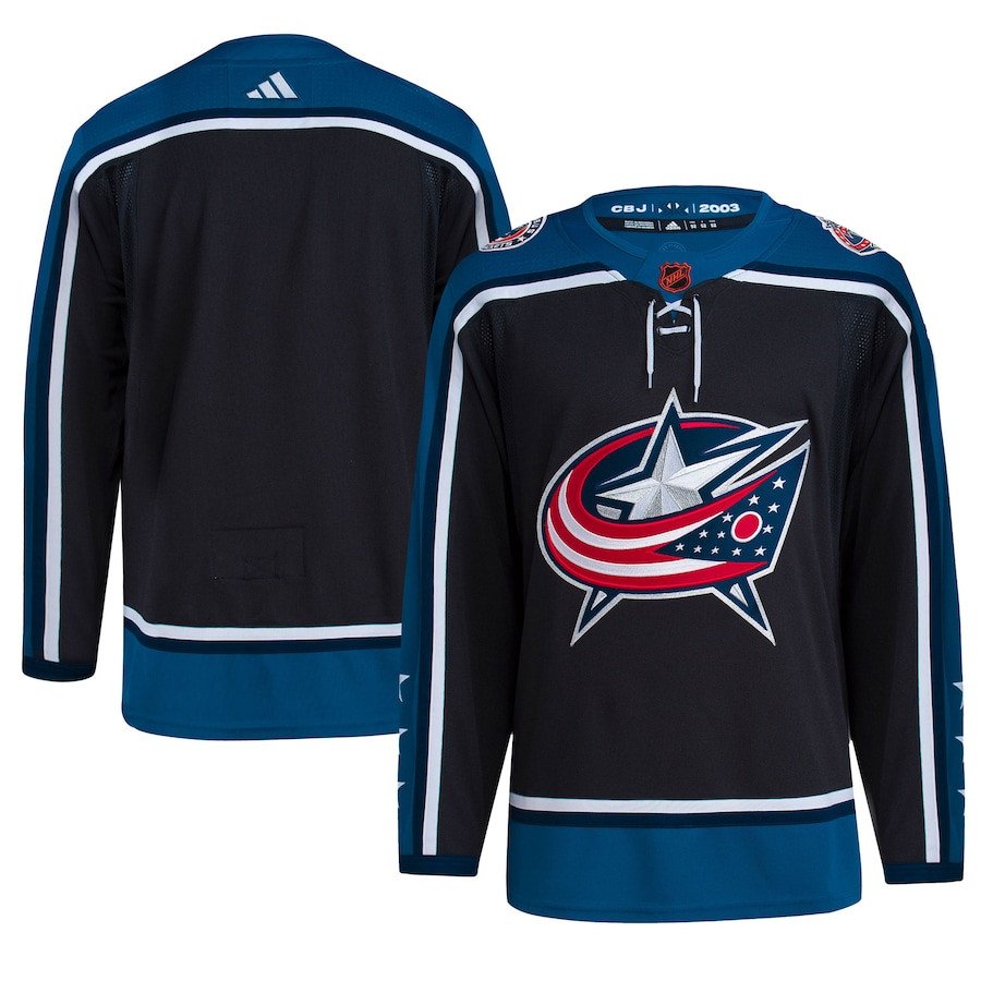 Custom Columbus Blue Jackets Your Name Black Reverse Retro 2.0 Stitched Blank Hockey Jersey